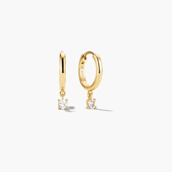 NWT MEJURI Round Lab Grown Sapphire Hoops - Picture 3 of 9